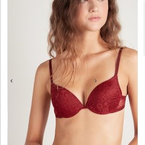 Wine Lace Bra